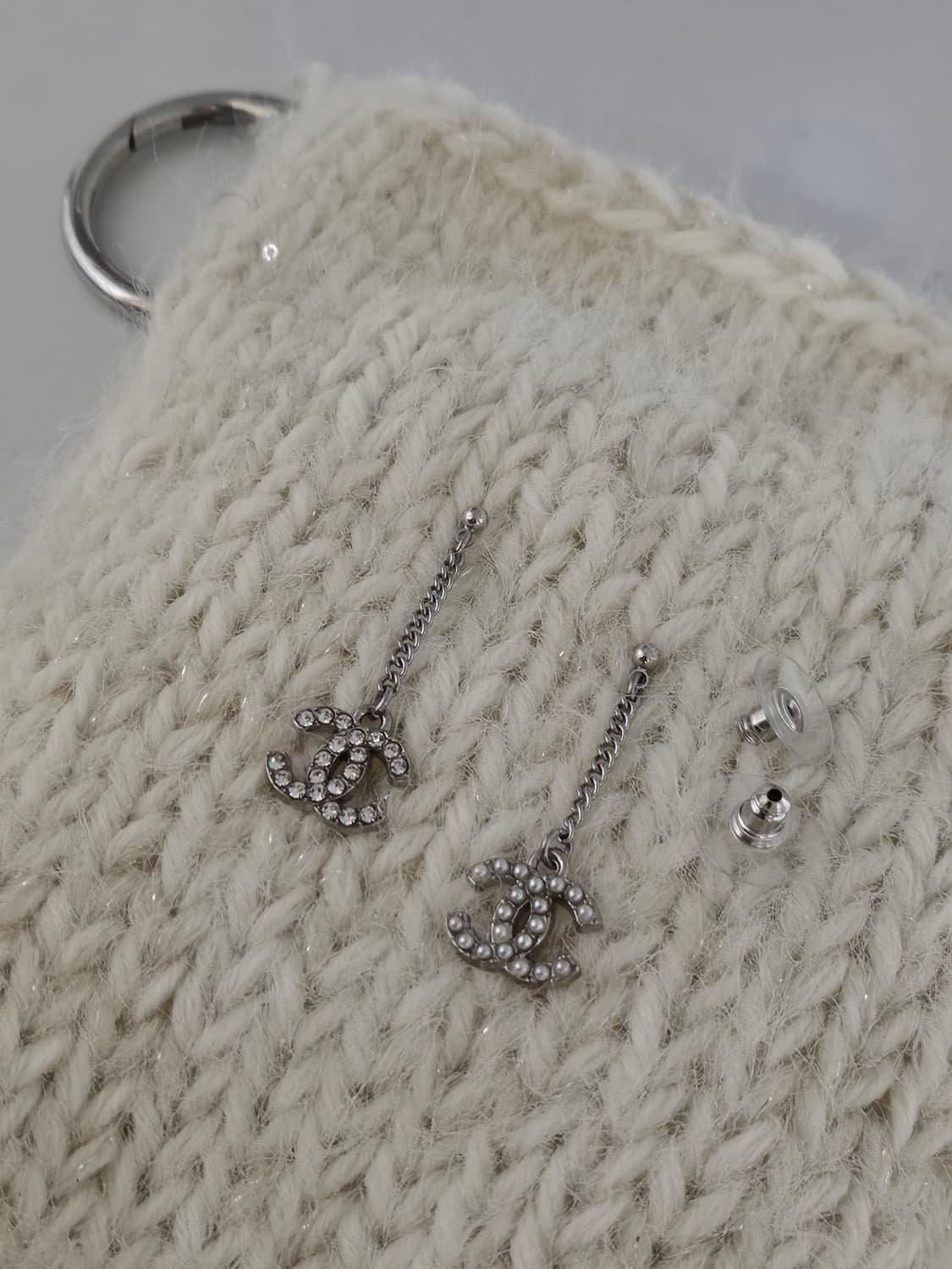 925실버 샤넬 정품 CC로고 드롭 체인 귀걸이 업사이클링 상품이미지1