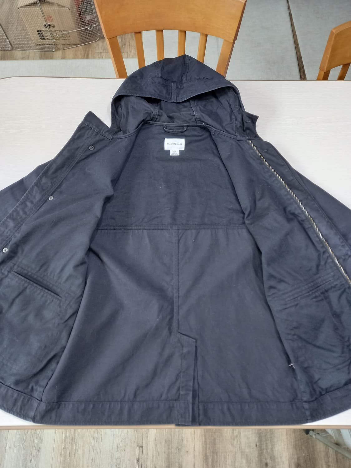 95-100 CLUB MONACO 면 후드집업 블랙 M-966 상품이미지5