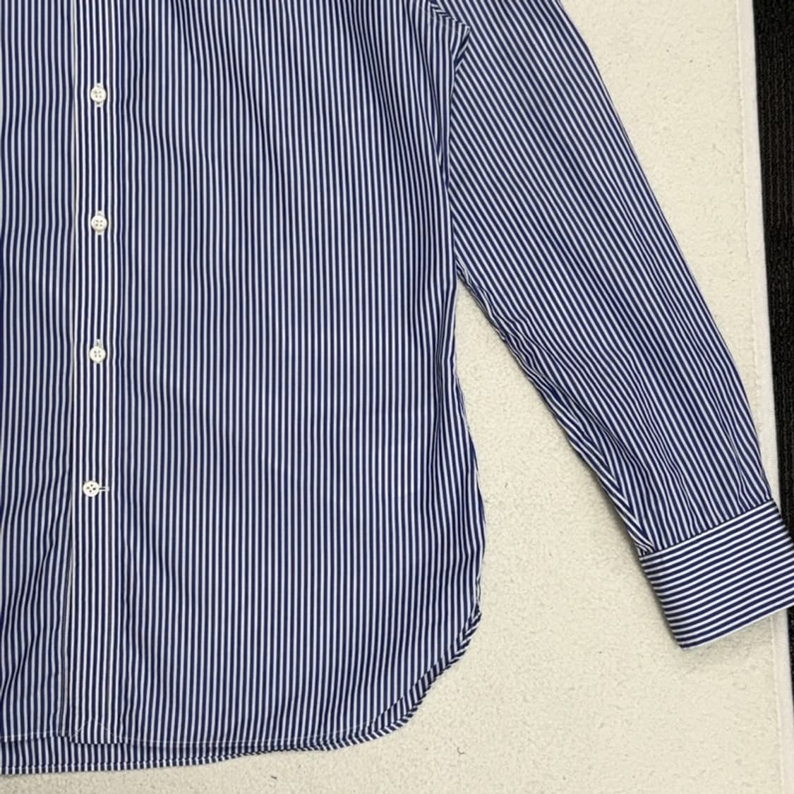 POLO 블루 스트라이프 와이드카라 드레스 셔츠 16 34/35 상품이미지2