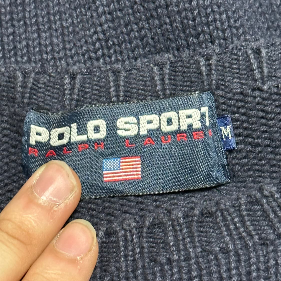 M 폴로 스포츠 네이비 라운드넥 니트 상품이미지4