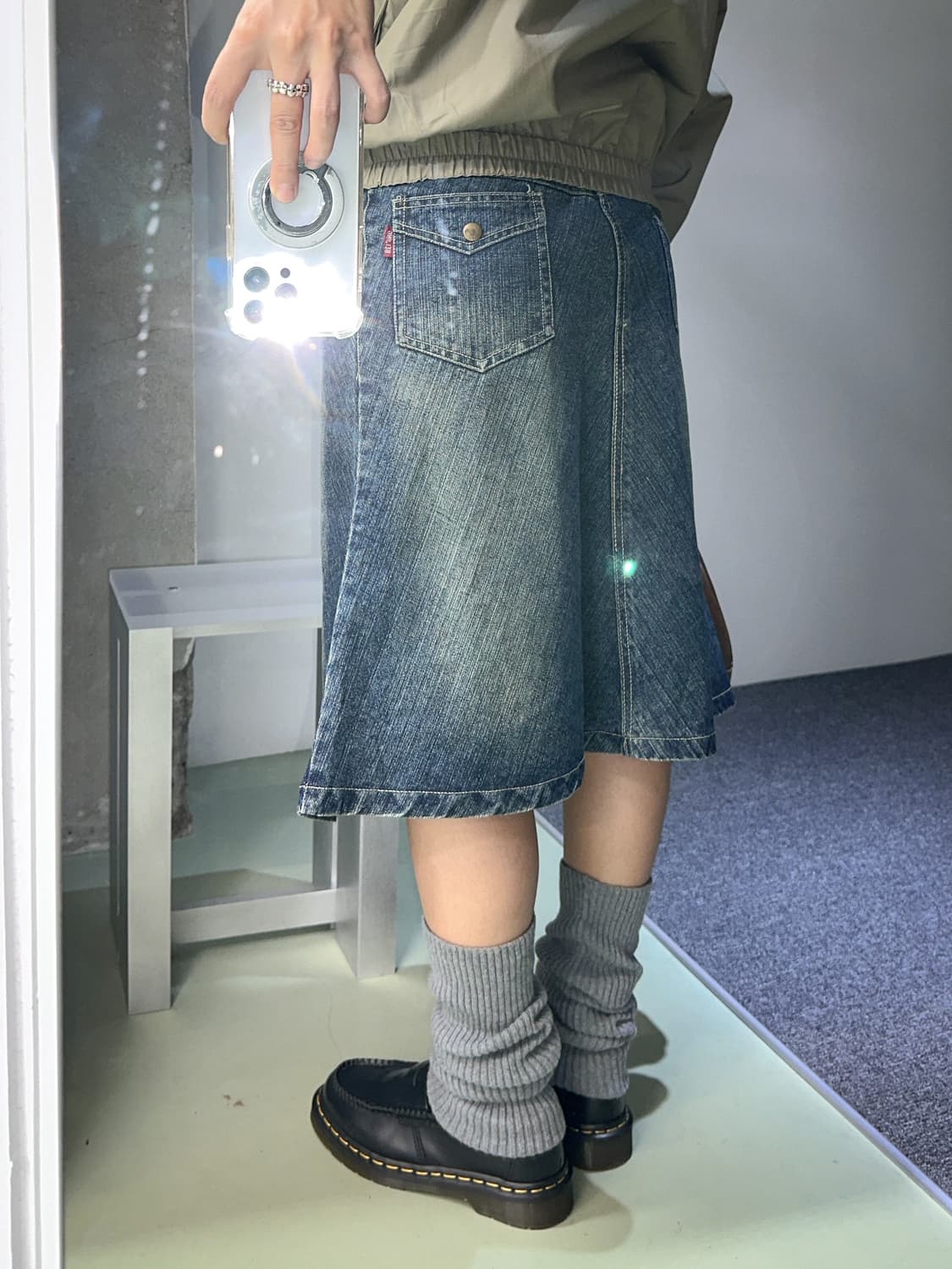 denim a line midi skirt 상품이미지5