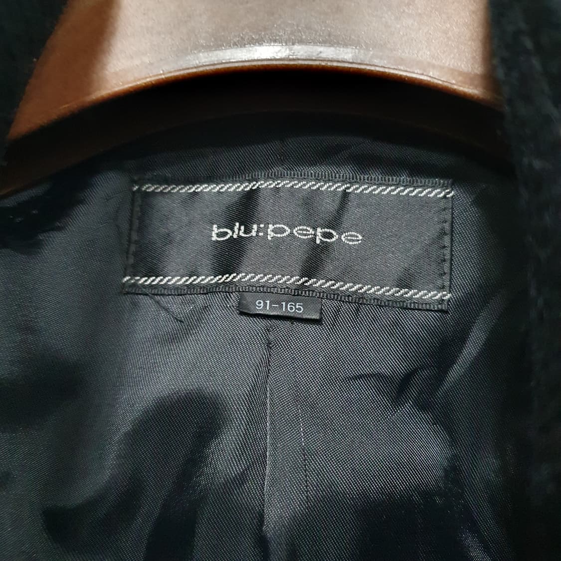 blu:pepe 블랙 벨트 피코트 모직 라이더 자켓 상품이미지6