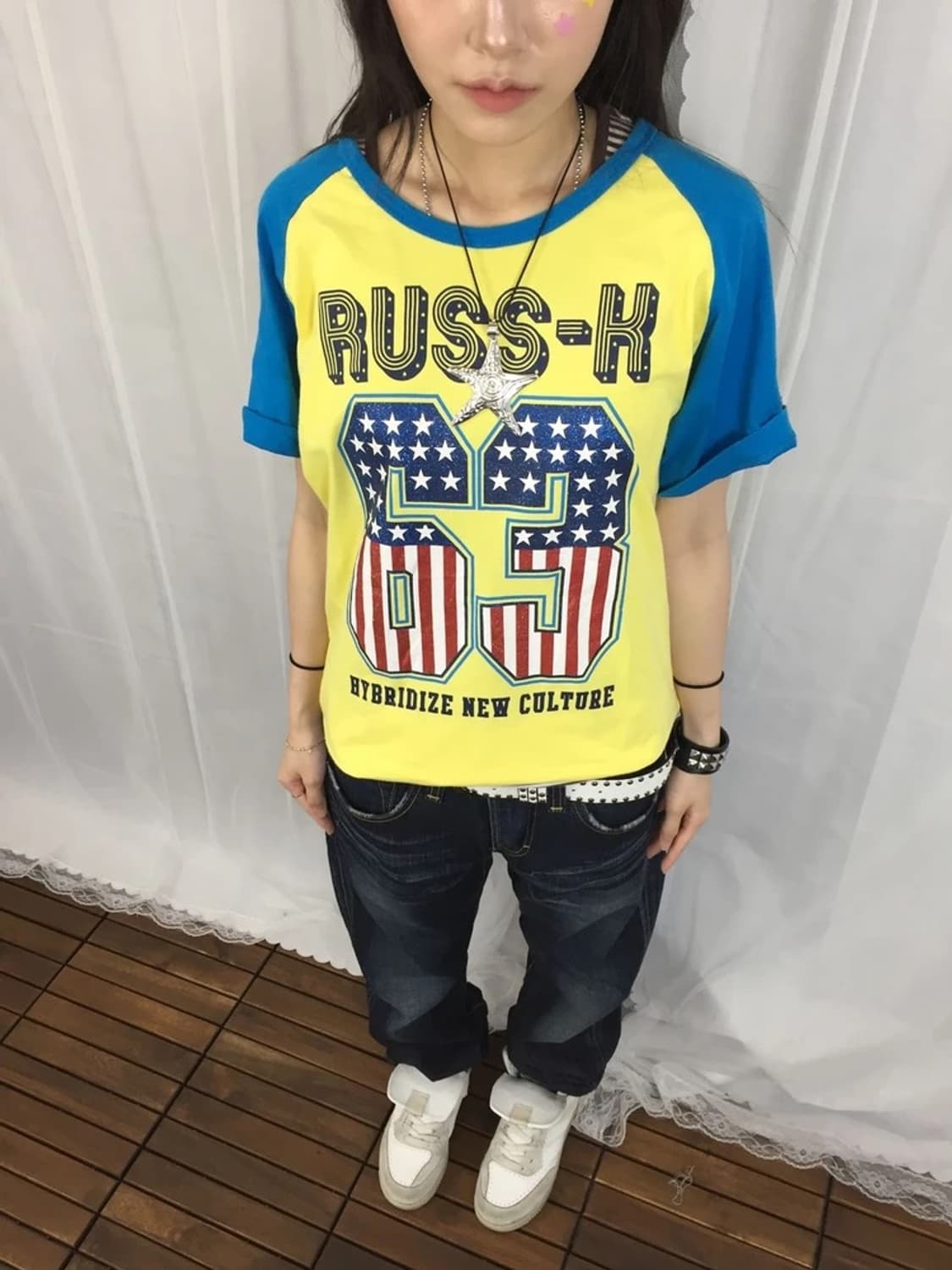 RUSS-K Raglan Graphic Tee Yellow 상품이미지2