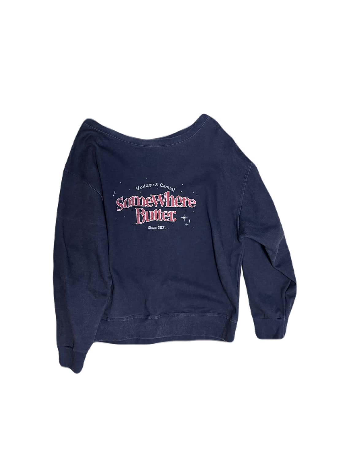 썸웨어버터 맨투맨 Wave Logo One Shoulder 상품이미지2