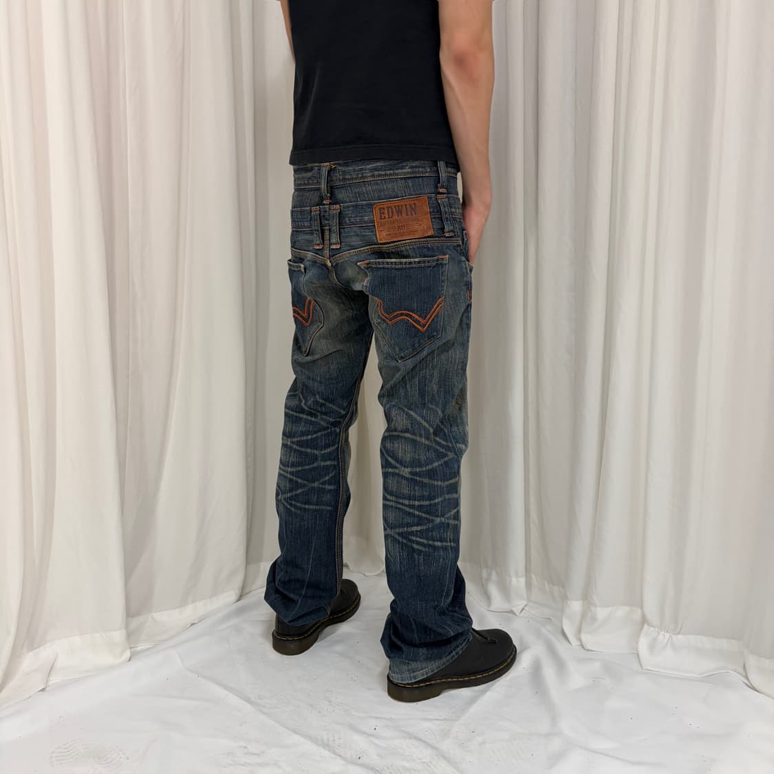 에드윈 더블 웨이스트 레이어드 워싱 데님 팬츠 상품이미지2