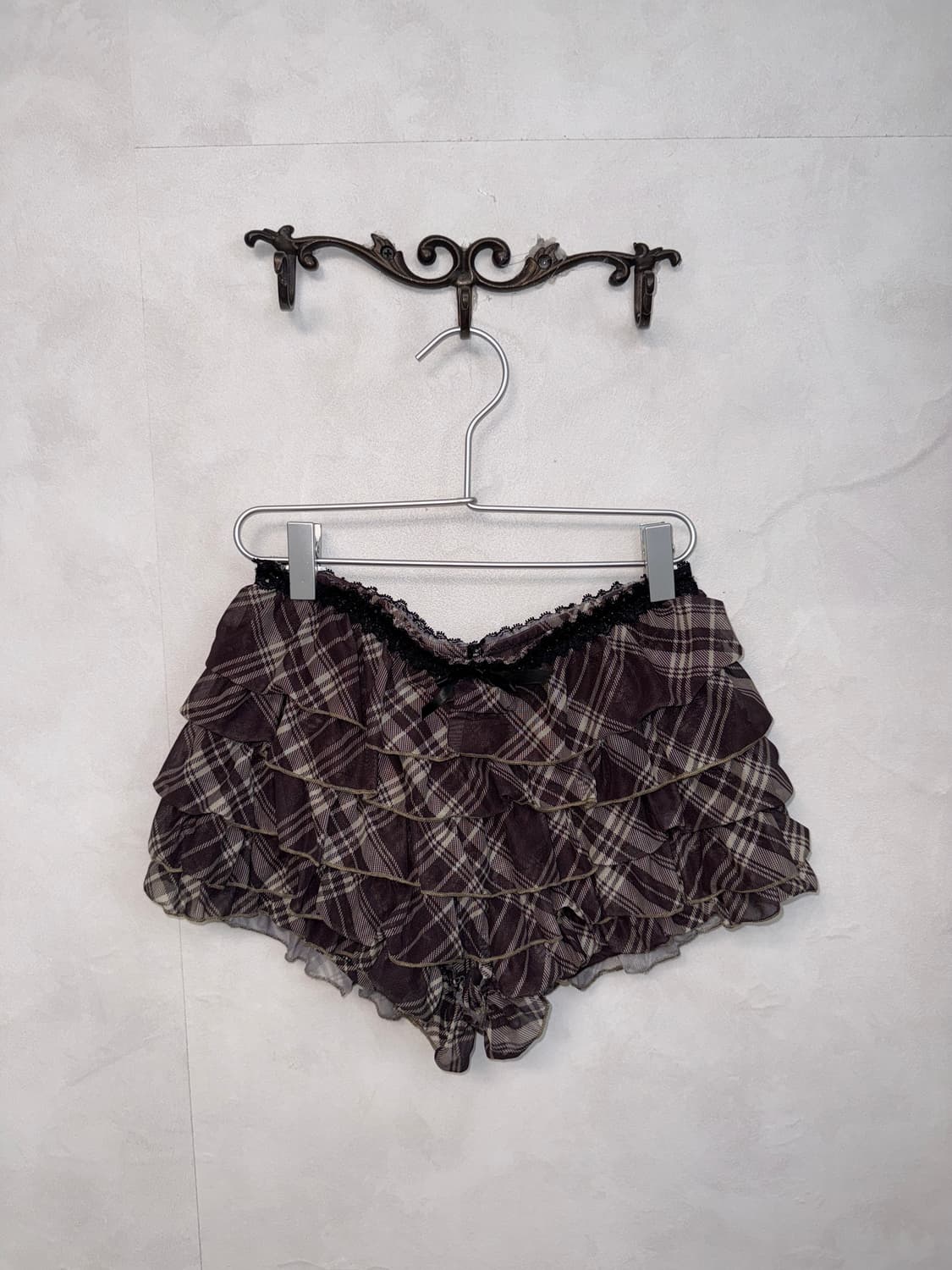 Romwe purple check cancan short pants  상품이미지1
