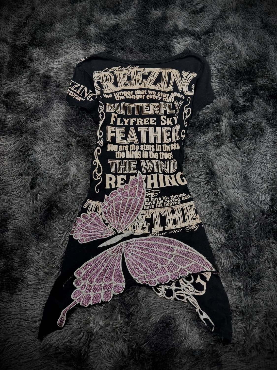 글리츠 나비 & 레터링 반팔 상품이미지2