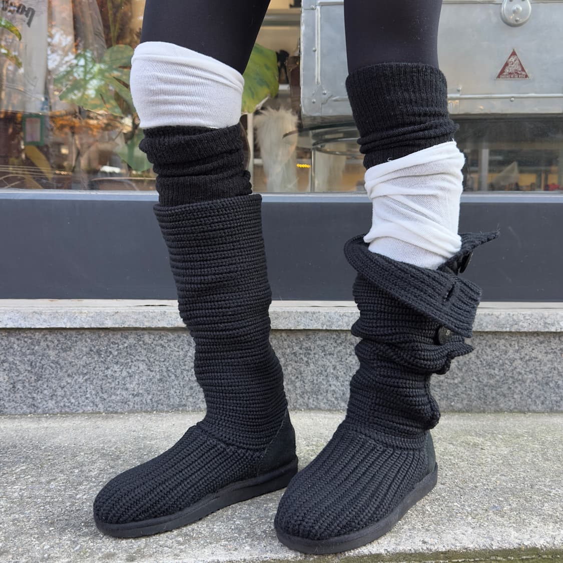 2000s Y2K 니트 카디 어그 부츠 상품이미지4