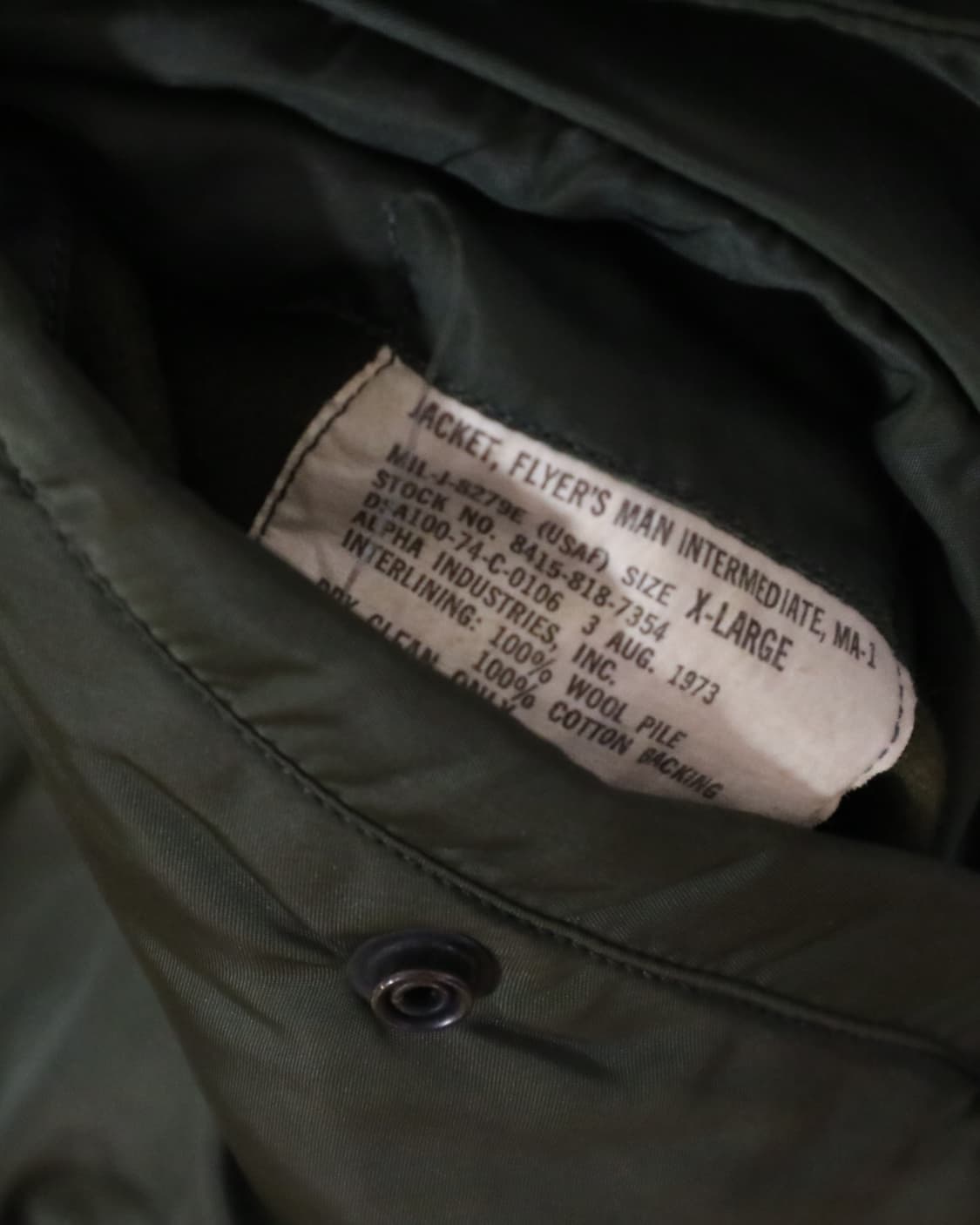 70s ALPHA INDUSTRIES OG MA-1 E타입 상품이미지6