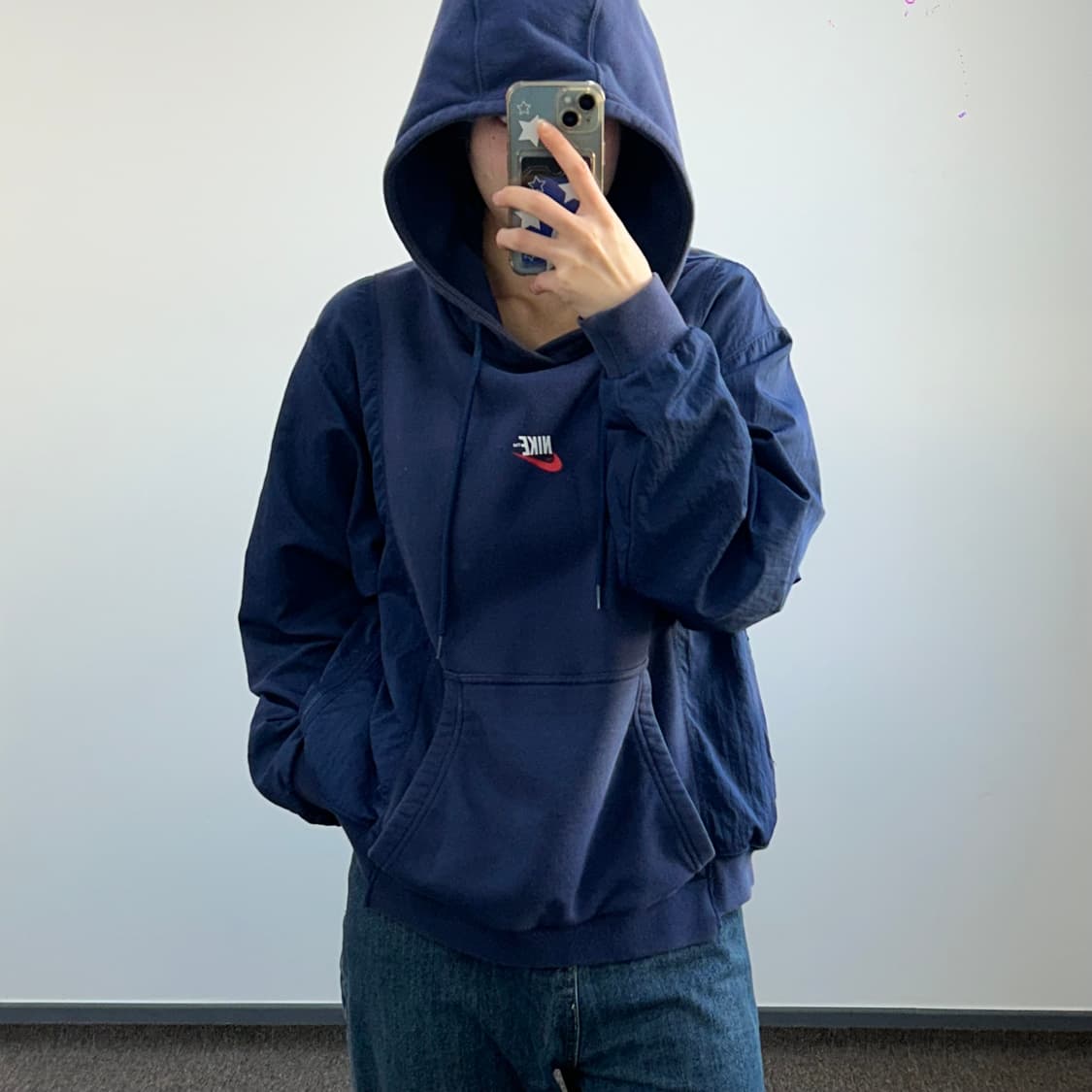 Nike 나이키 스몰로고 네이비 후드티 상품이미지2