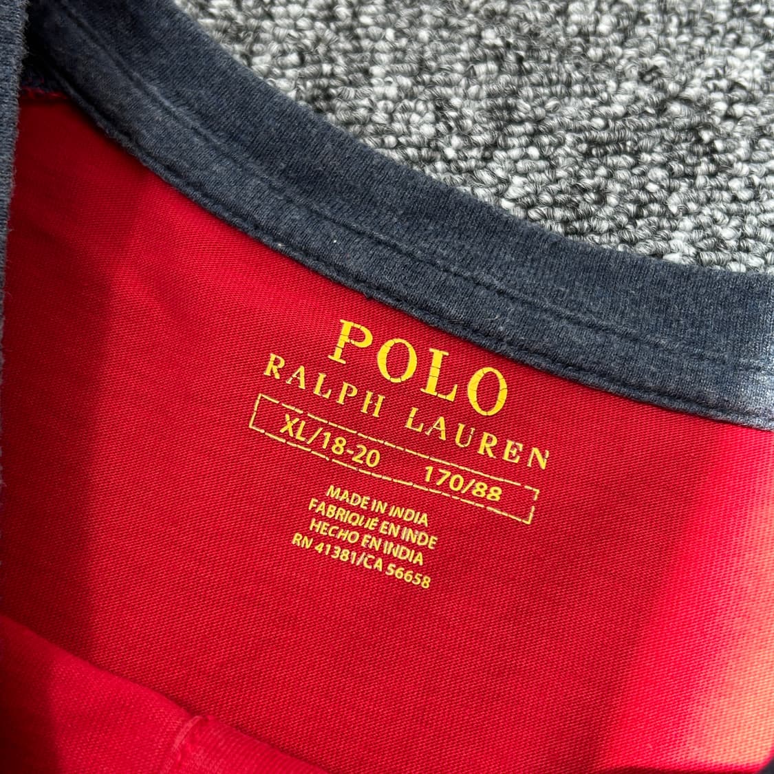 폴로 랄프로렌 레드 배색 헨리넥 상품이미지7