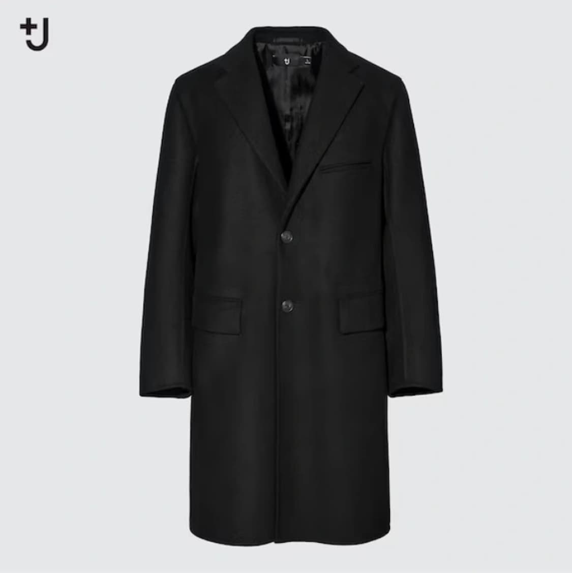 L)유니클로 +j 울 블렌드 체스터필드 코트 블랙 상품이미지1