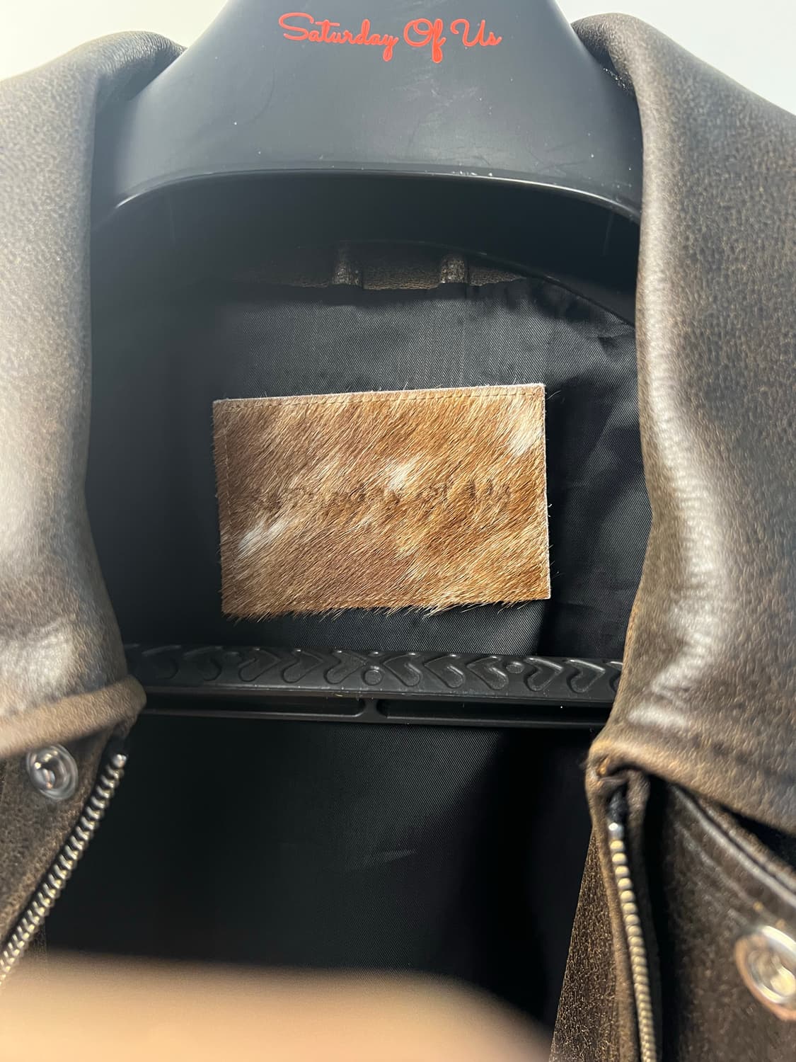 STU 오버핏 레더 자켓 브라운 L 상품이미지6