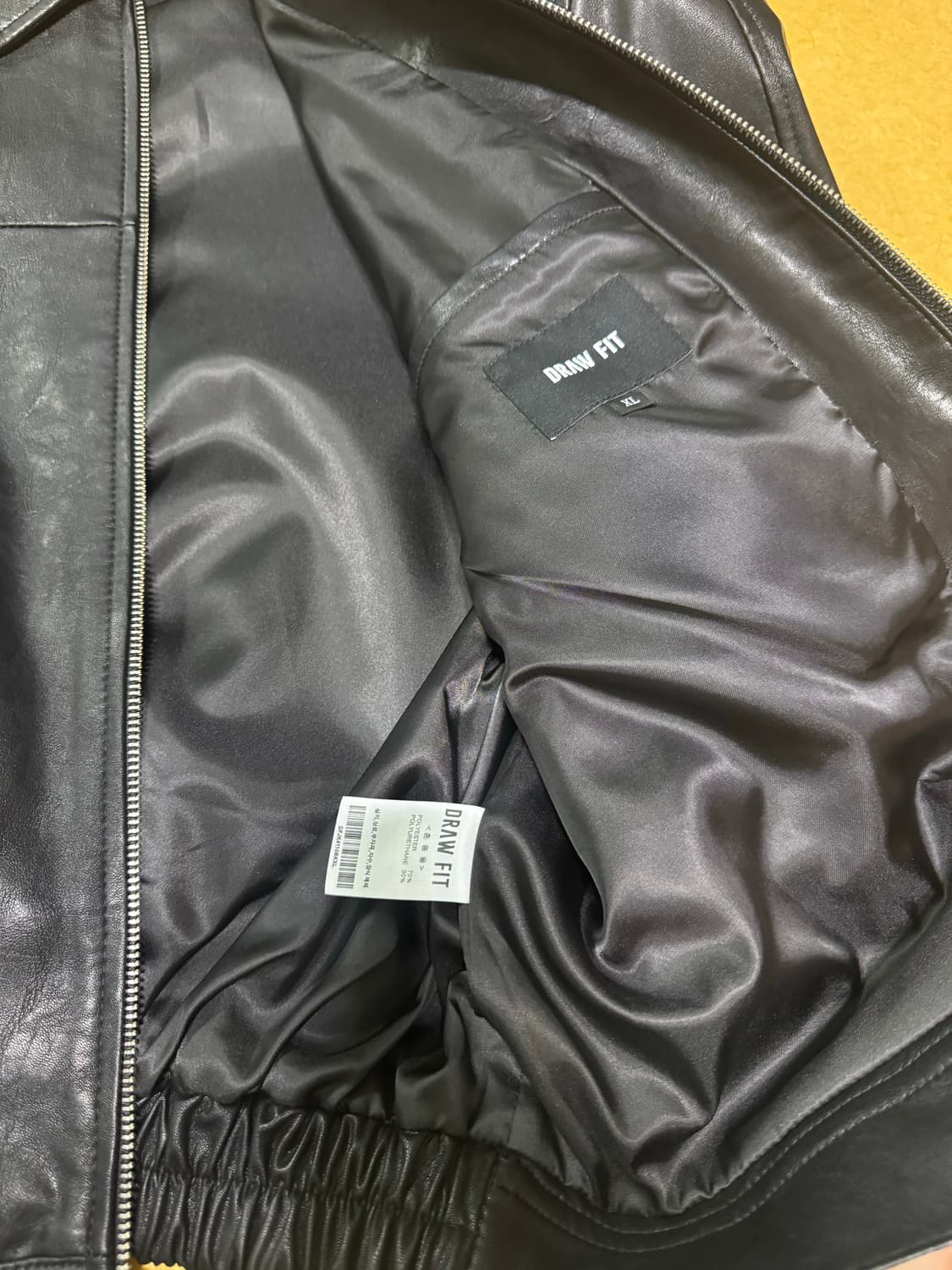 드로우 핏 인시전 레더 블루종 자켓 [BLACK]  상품이미지3