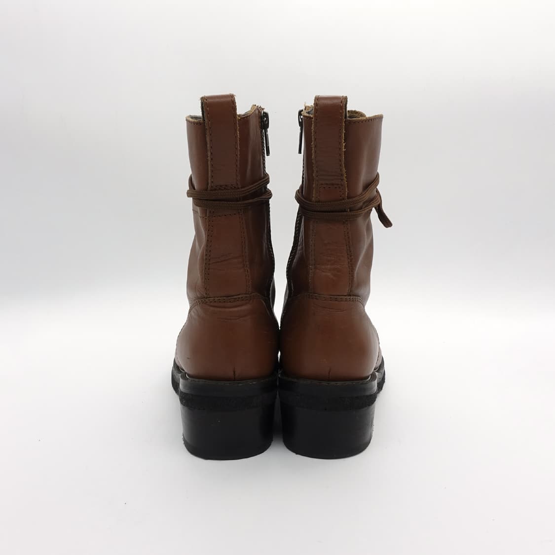 [S,230~240] ZUCCA 주카 브라운 레더 레이스업 부츠 상품이미지5