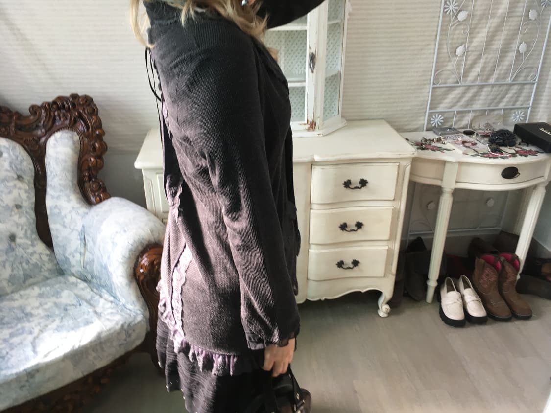 Axes femme rose button eyelet lace jk 상품이미지5