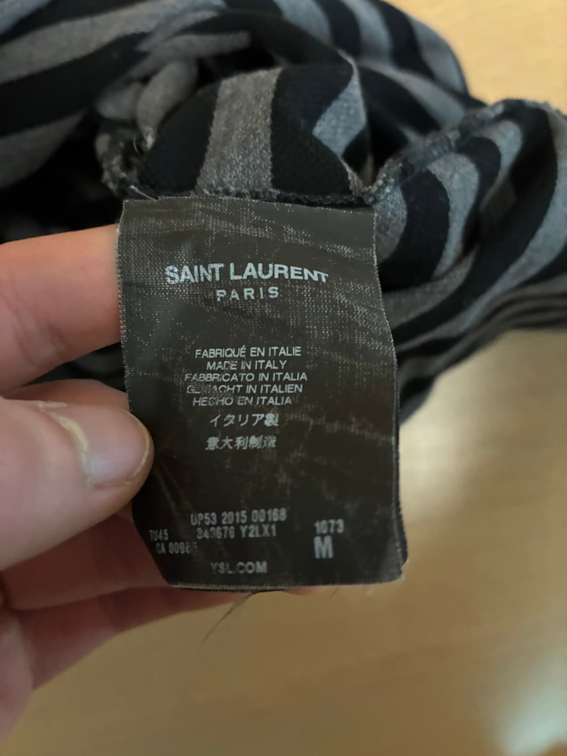 생로랑 스트라이프 반팔 티셔츠 M 상품이미지4