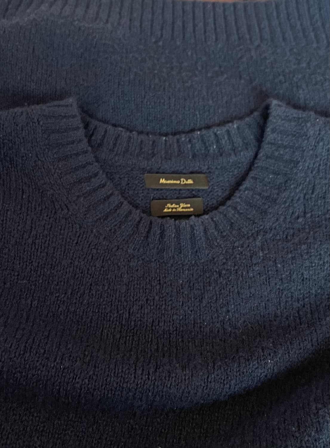 마시모뚜띠 남성 네이비 라운드울니트  상품이미지5