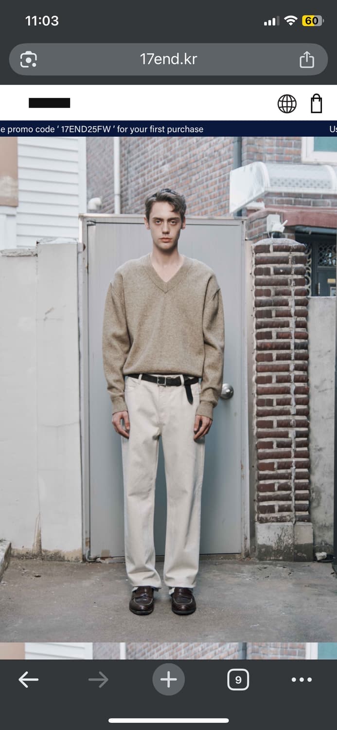 17end 세븐틴엔드 크림진 xl(34) 상품이미지5