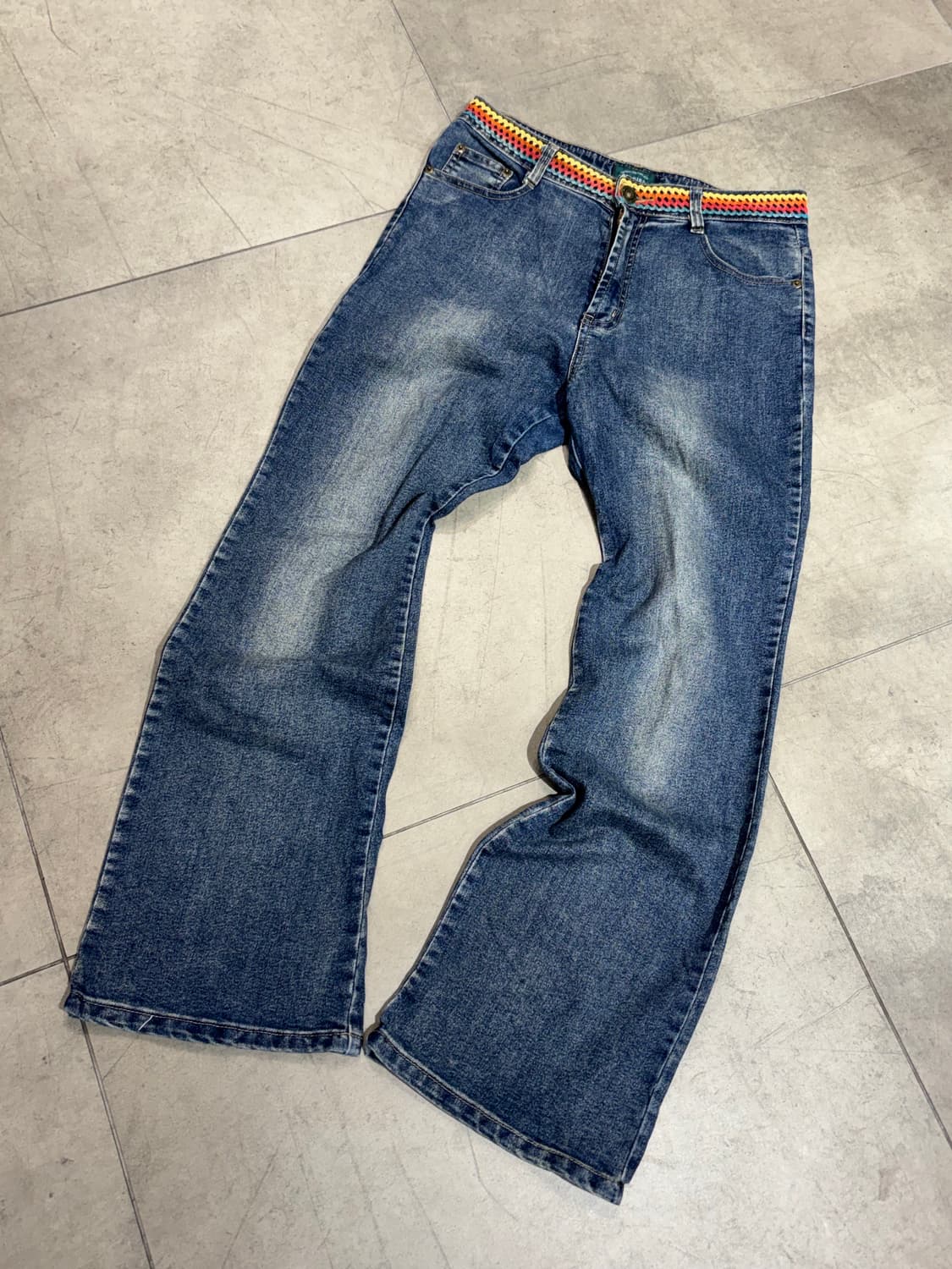 Jie bird 레이스 자수 디테일 데님 팬츠 바지 상품이미지2