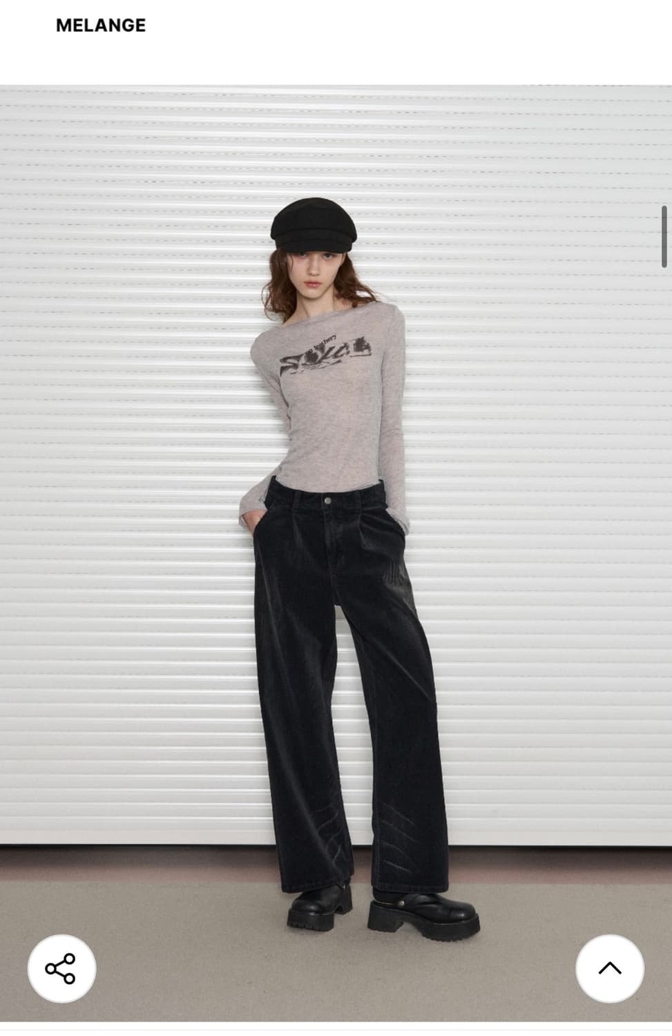 (새상품)(S) 레더리 루즈핏 보트넥 롱슬리브 MELANGE 판매 상품이미지3