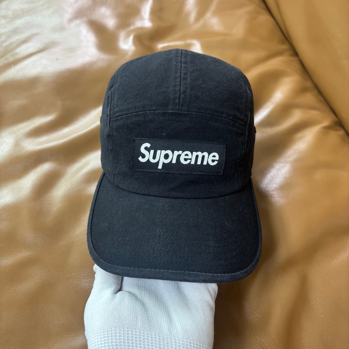 슈프림 캠프캡 모자 박스로고 24ss 워시드 캔버스 블랙 상품이미지3