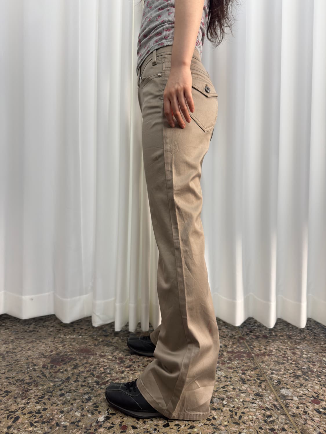 beige cotton pants 상품이미지4