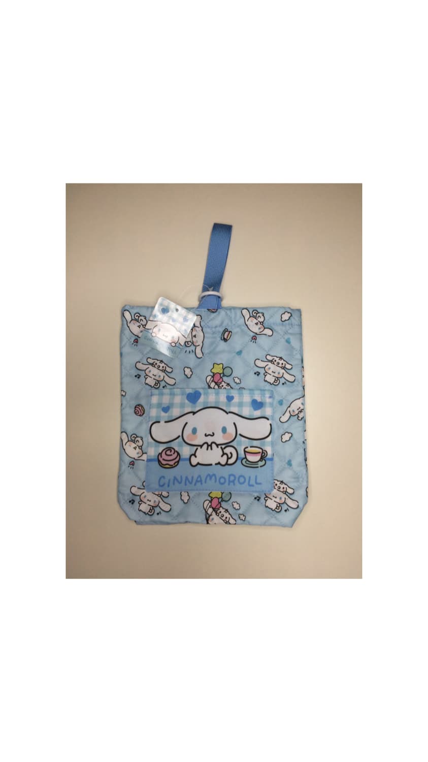 시나모롤 프링팅 퀼팅 블루 미니 토트백 상품이미지1