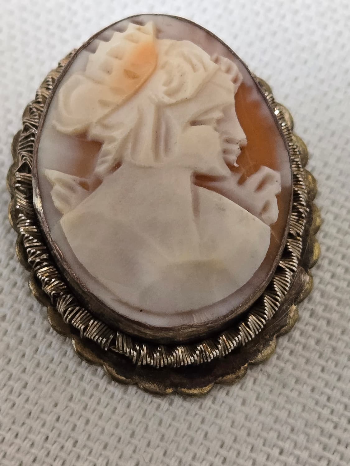 빈티지 쉘 카메오 800실버 프레임 펜던트/브로치 상품이미지5