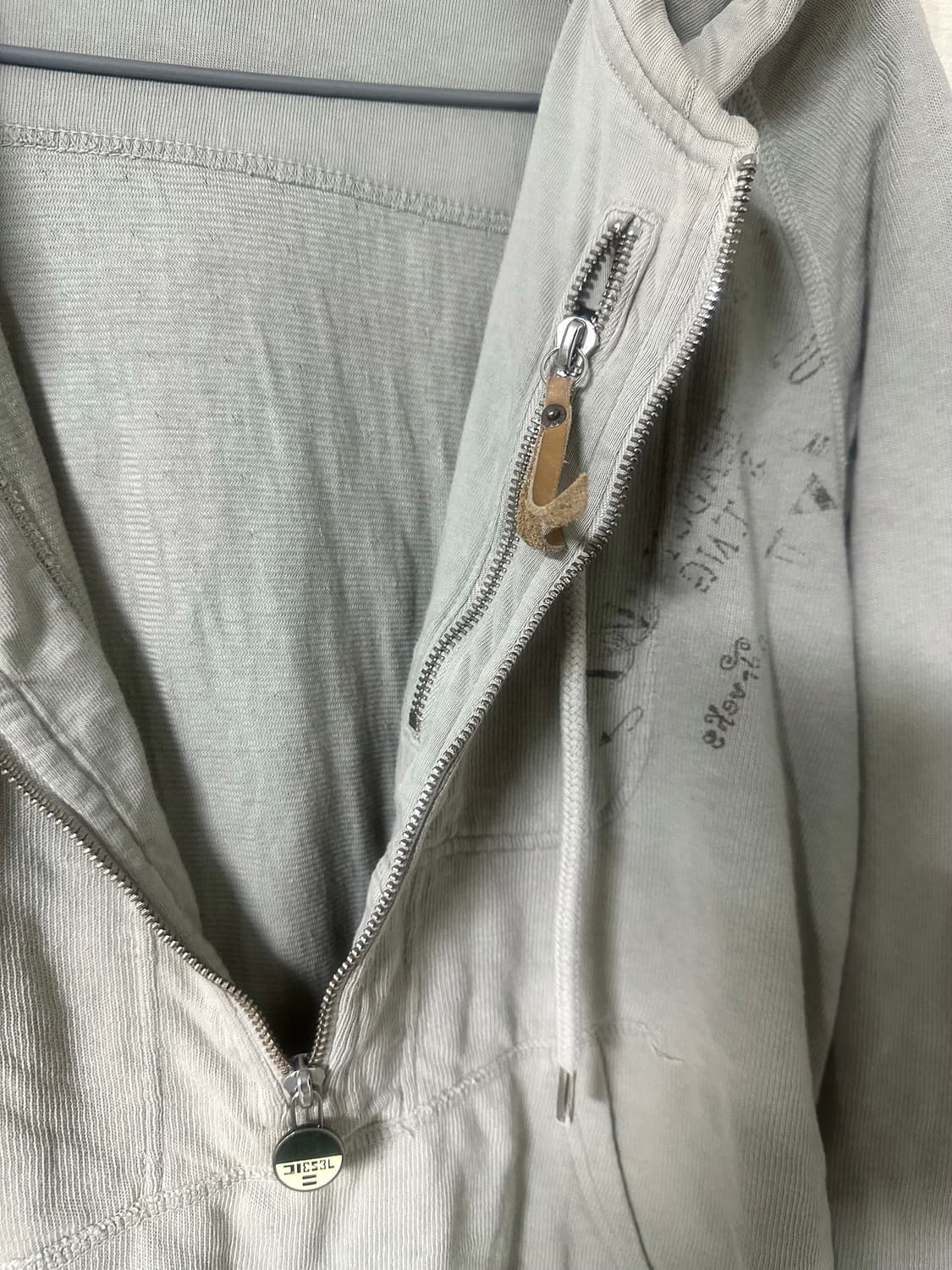 00‘s diesel 그런지 무드 하프집업 후드 상품이미지3