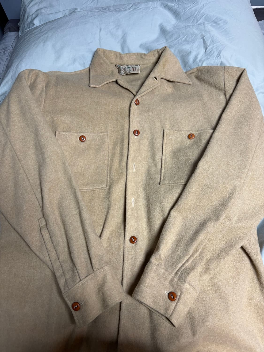 빈티지 90s 울자켓 카멜 상품이미지5