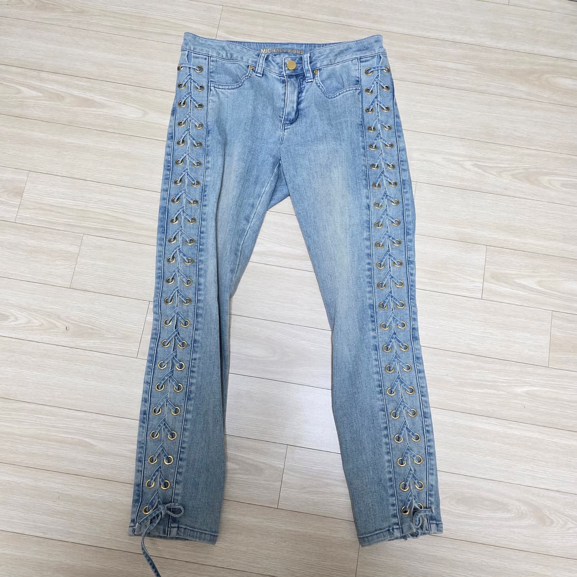 마이클코어스)빈티지 y2k 옆끈꼬임 데님청바지 상품이미지3