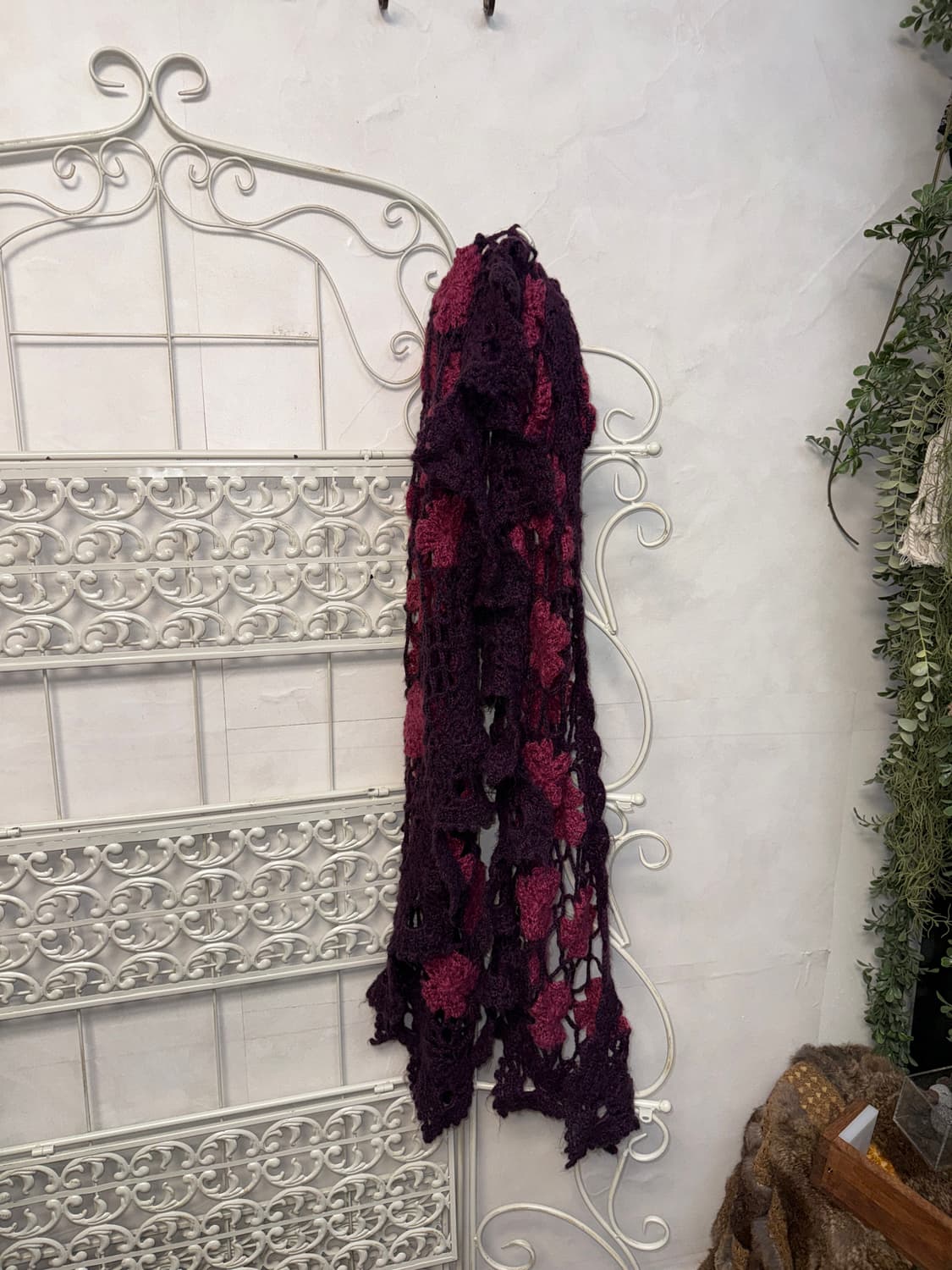 Purple violet crochet shawl muffler 상품이미지3