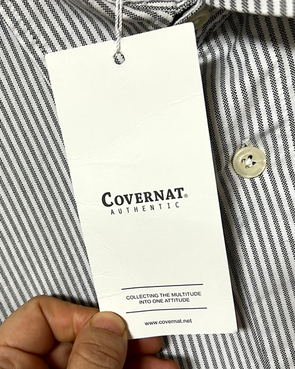 커버낫 C로고 남자 옥스포드 스트라이프 오버셔츠 춘추 새상품 L 100  상품이미지4