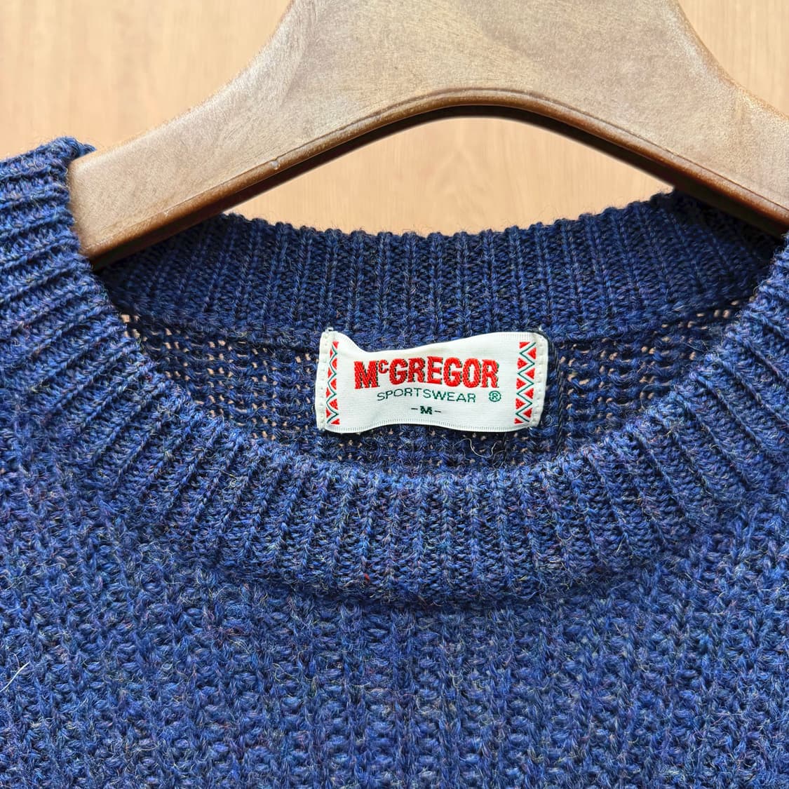 맥그리거 멜란지 니트 체스트 싱글 버튼 포켓 엘보 패치 디테일 네이비 상품이미지8