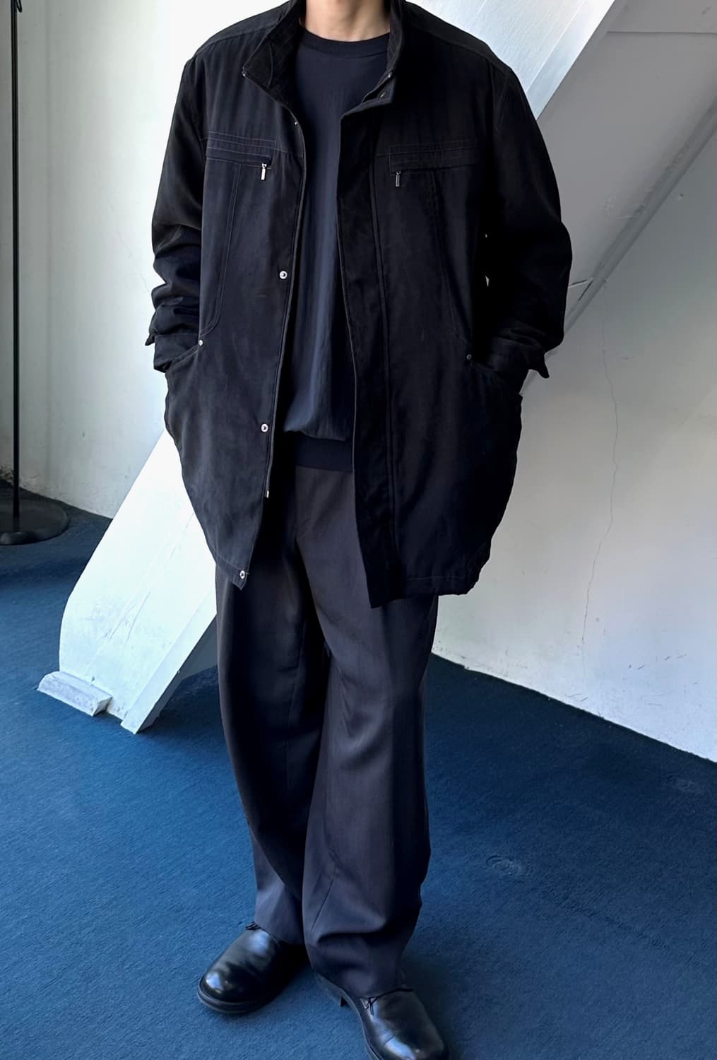 Stand collar soft touch volume blouson 상품이미지3