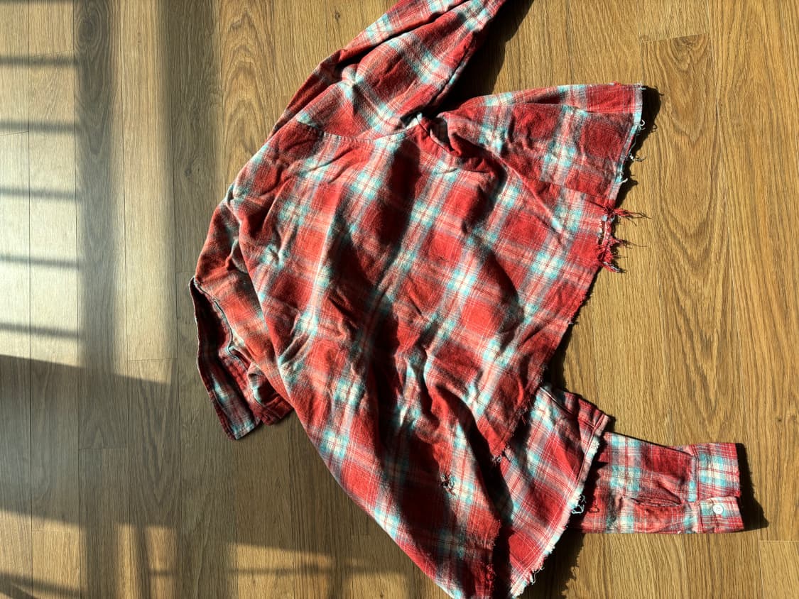 빈티지 데미지 체크셔츠 상품이미지5