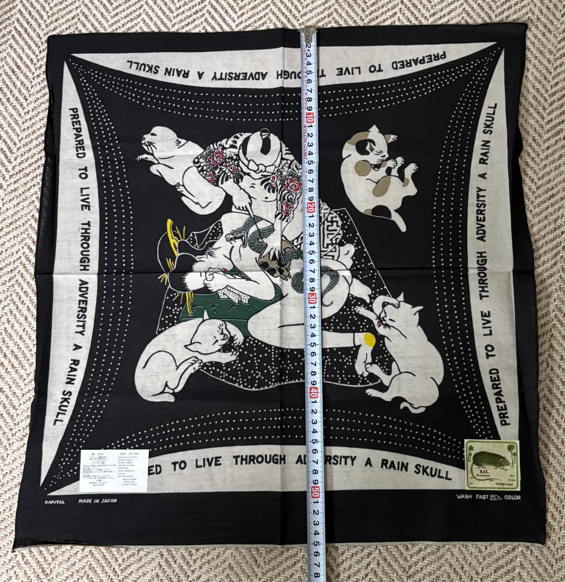 캐피탈 셀비지 반다나 (레인 스컬 노 우먼 노 크라이) 블랙 상품이미지3