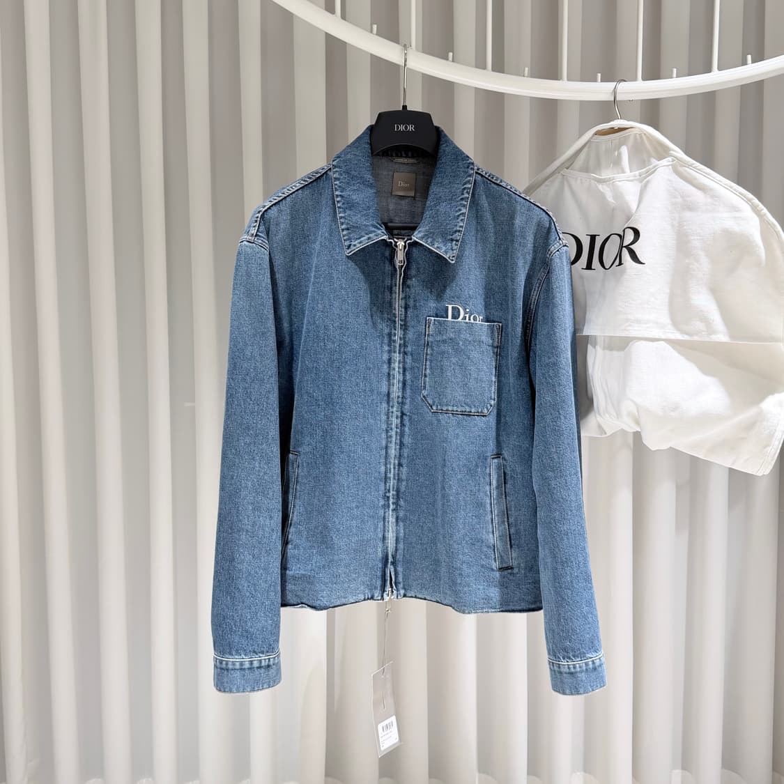 (S/54) / 디올 코튼 트윌 자켓  블루 상품이미지1