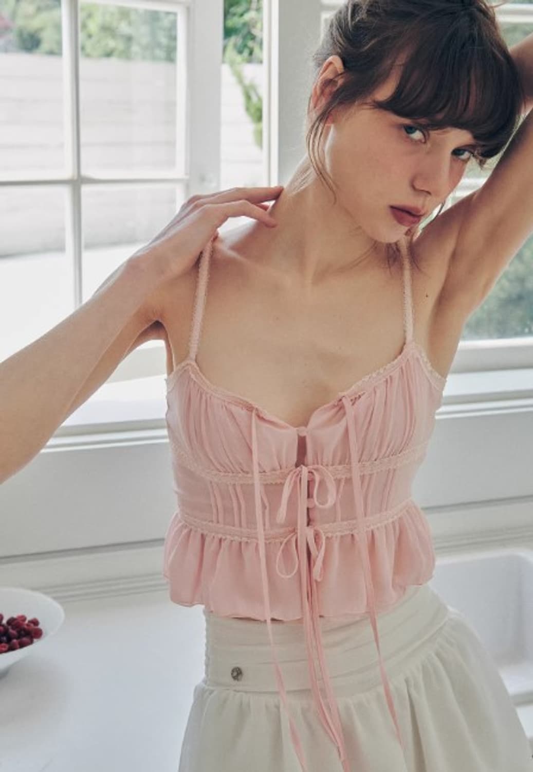 WHISPER BUTTON TOP PINK S SIZE 상품이미지4