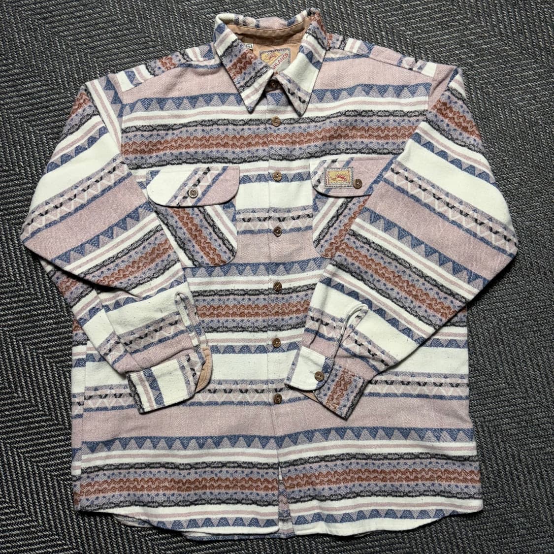 90s 하이랜즈 빈티지 에스닉 플란넬 워크셔츠 상품이미지1