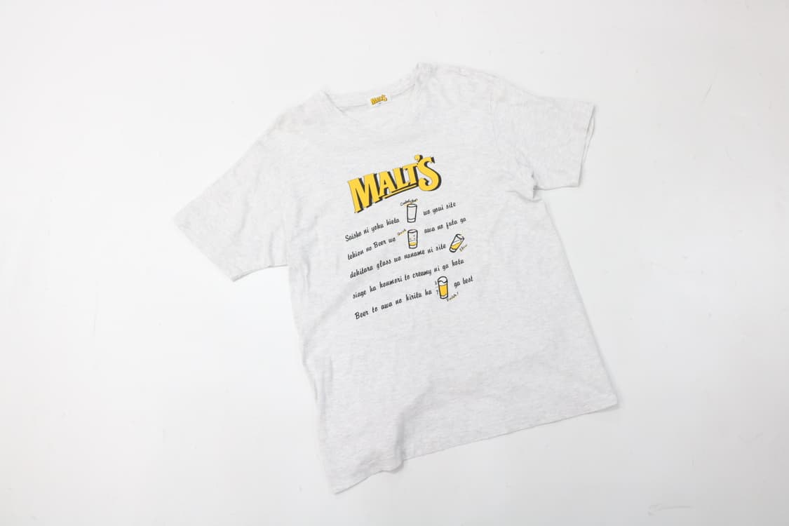 MALT'S 몰츠 90s 빈티지 비어 그래픽 그레이 반팔티셔츠 (M 상품이미지2