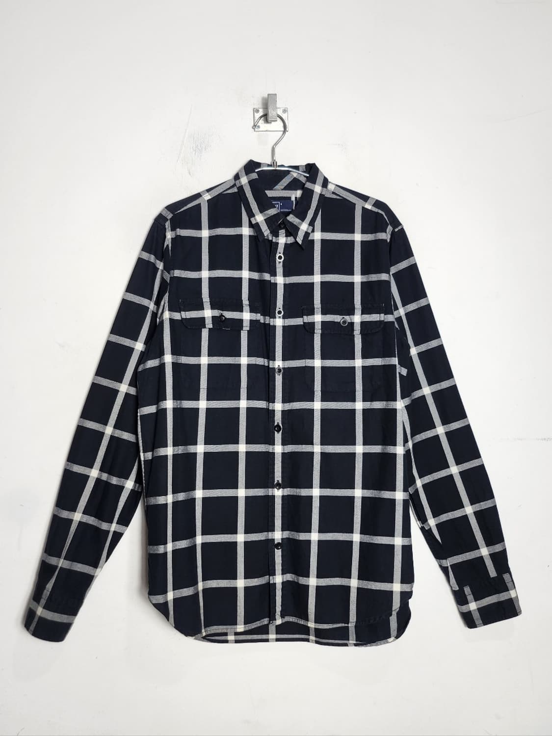 M 갭 네이비 체크 셔츠 상품이미지1