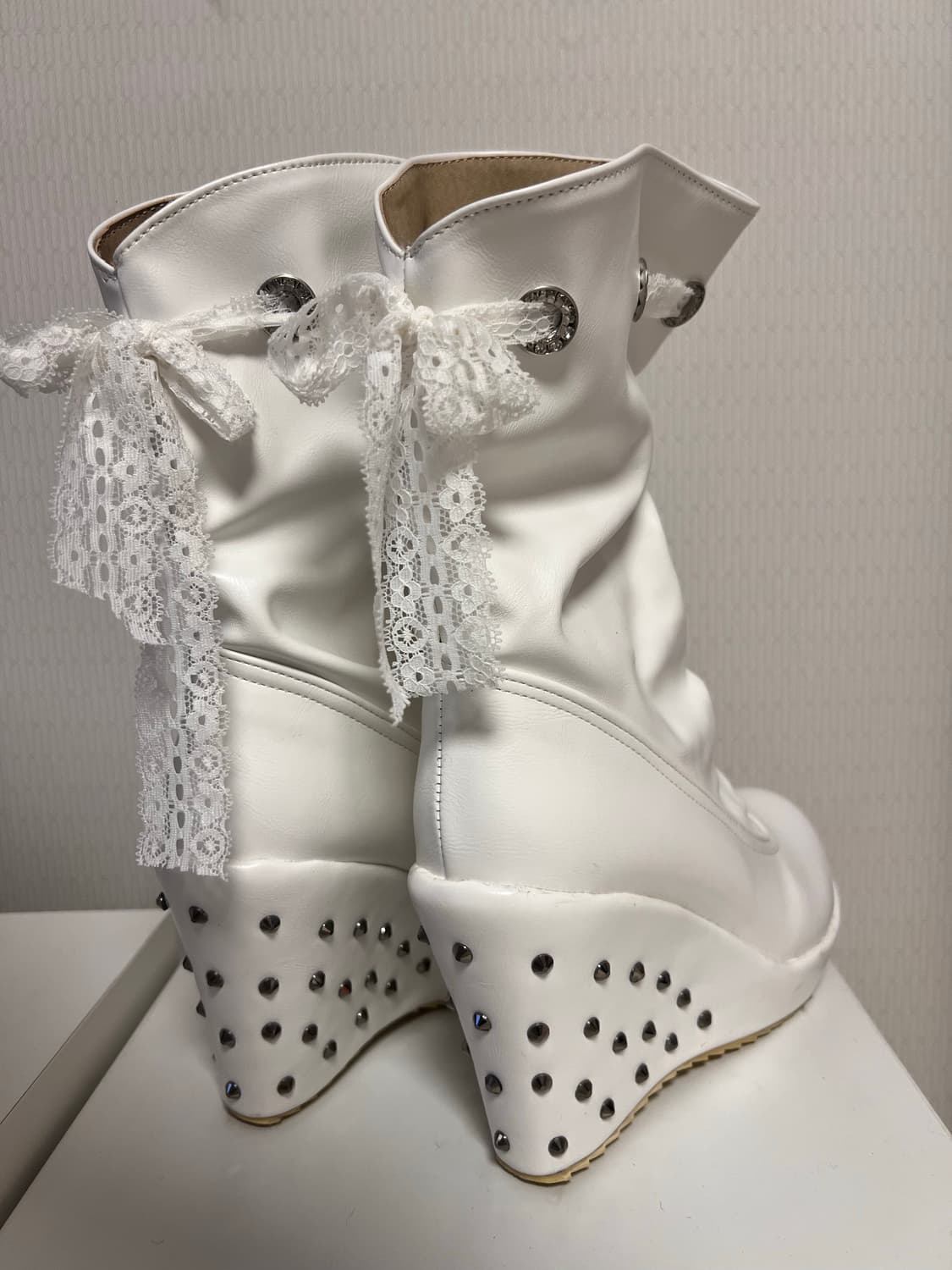 웨지힐 화이트 부츠 상품이미지2