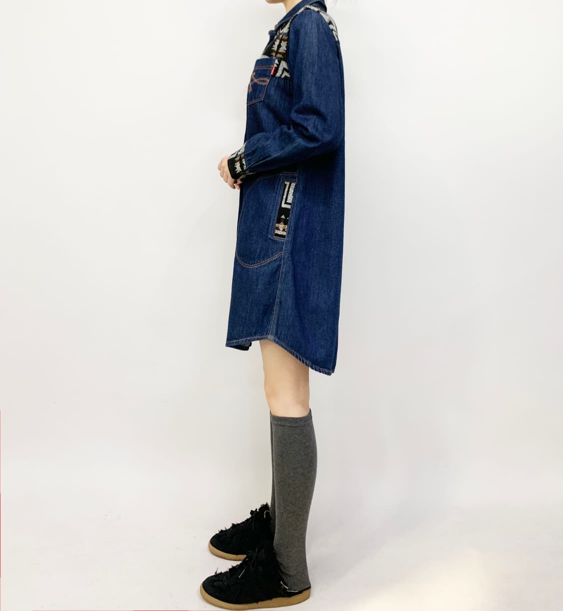 티티카카 에스닉 데님 원피스 상품이미지3