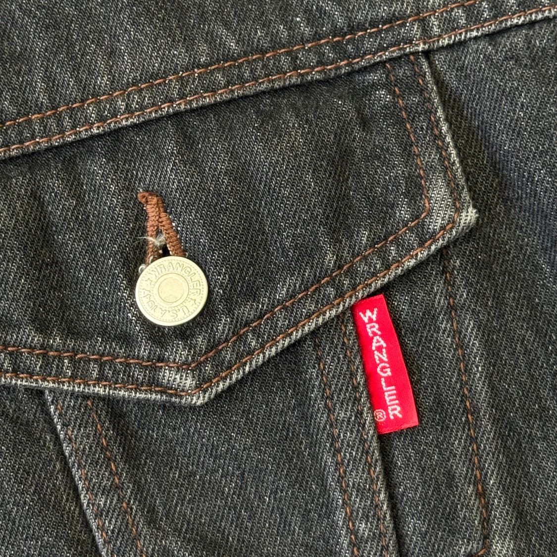 랭글러 90s 재팬 흑청 데님 자켓 XXL 상품이미지3