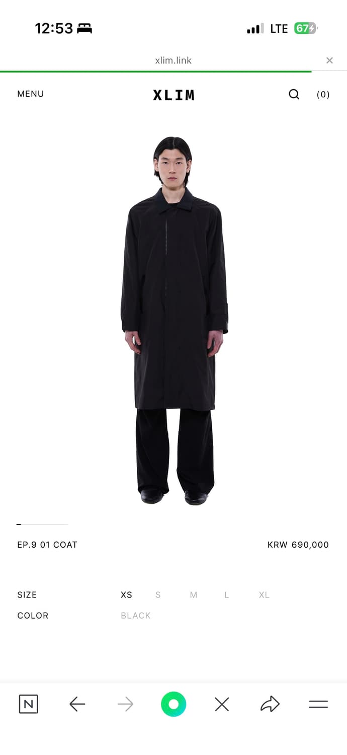XLIM EP09 01 COAT BLACK 상품이미지1