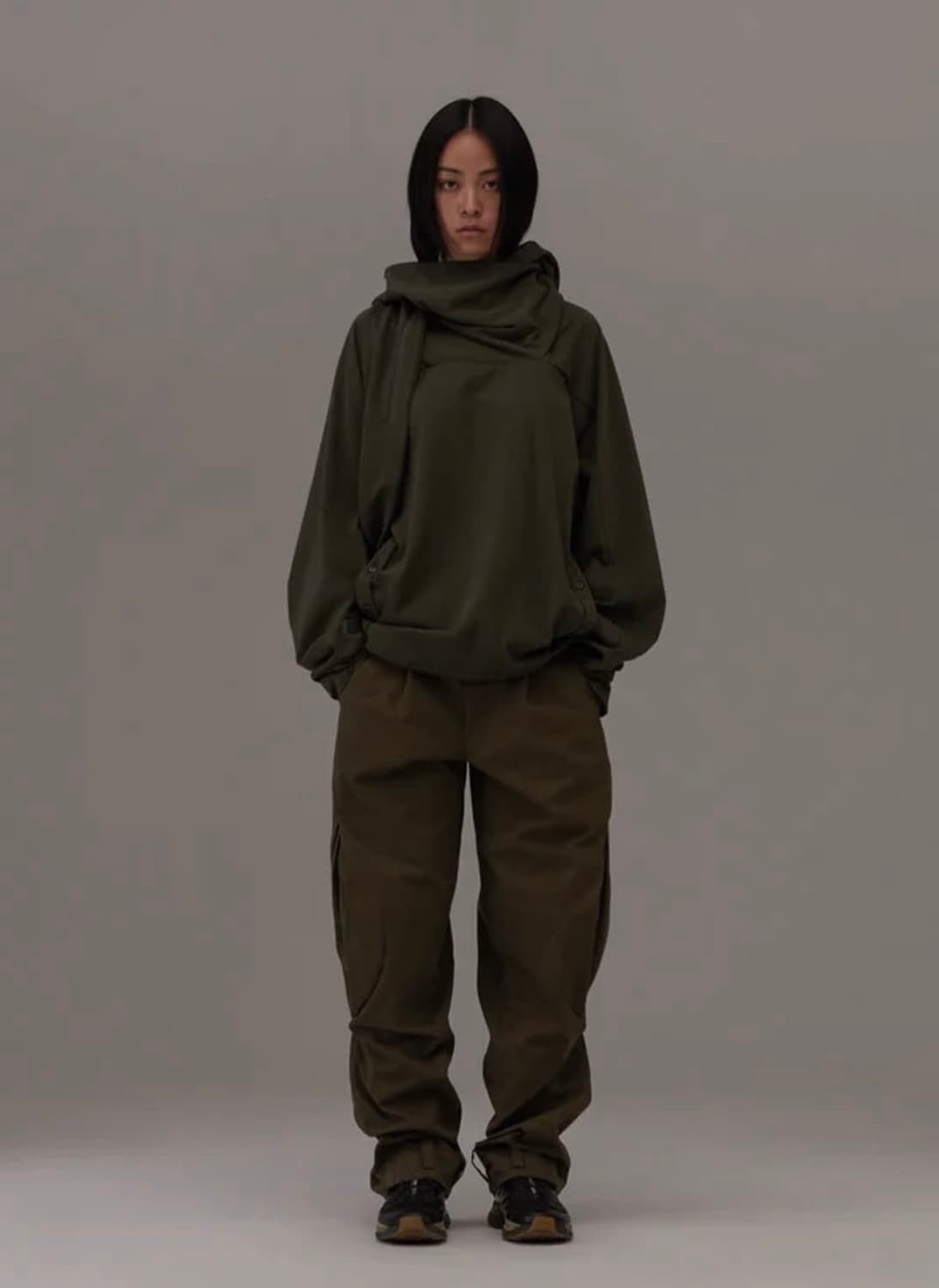 혜인서 스카프 후드 카키 4  상품이미지1