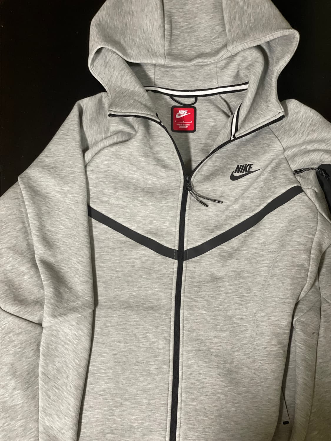 나이키 테크 플리스 풀 집 후드 다크 그레이 헤더 상품이미지3