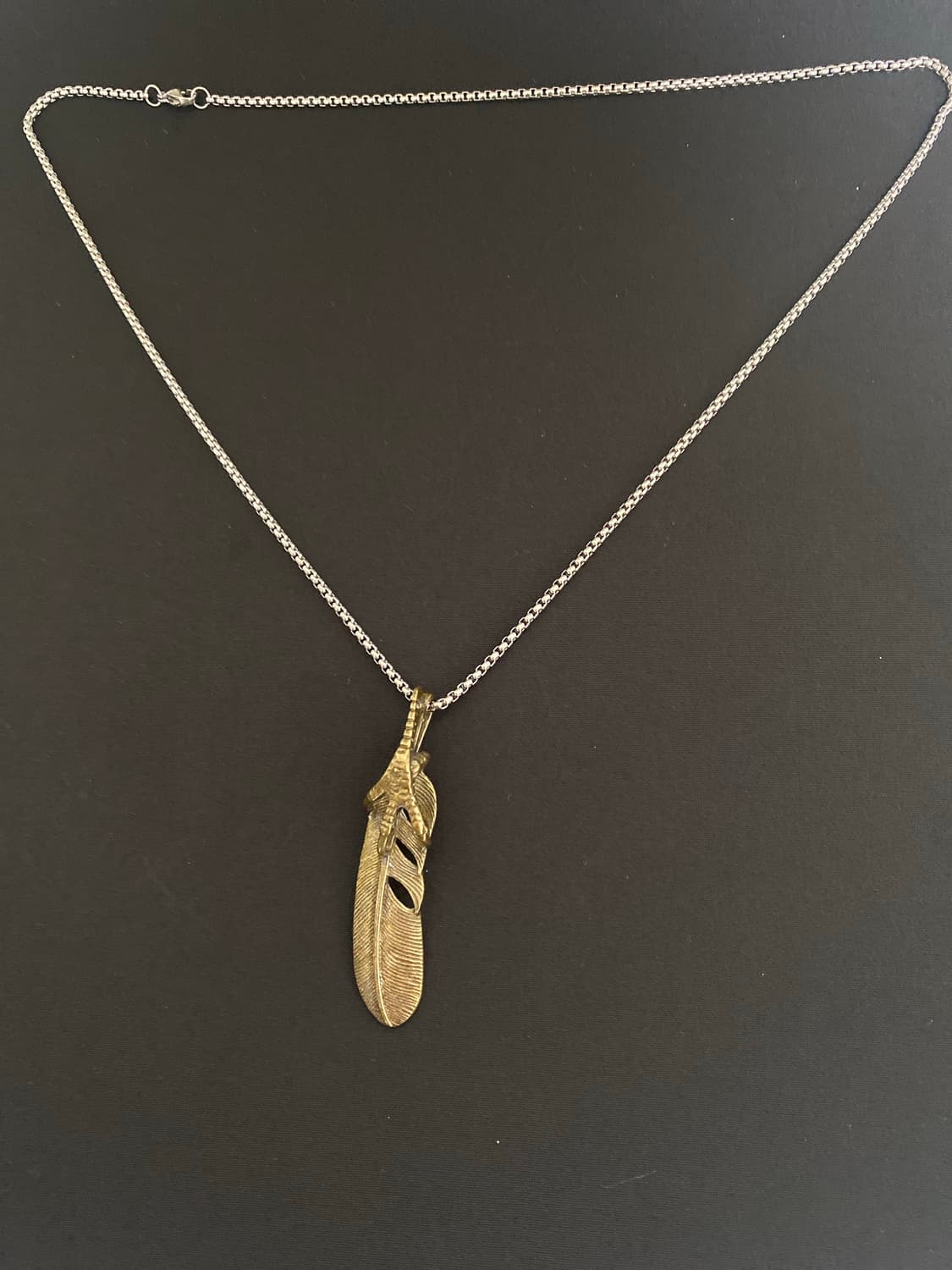 빈티지 깃털 팬던트 목걸이(무광 브론즈 톤) 상품이미지3